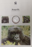 30 Jahre WWF Sammlerkarte Berggorilla mit Silbermedaille 999