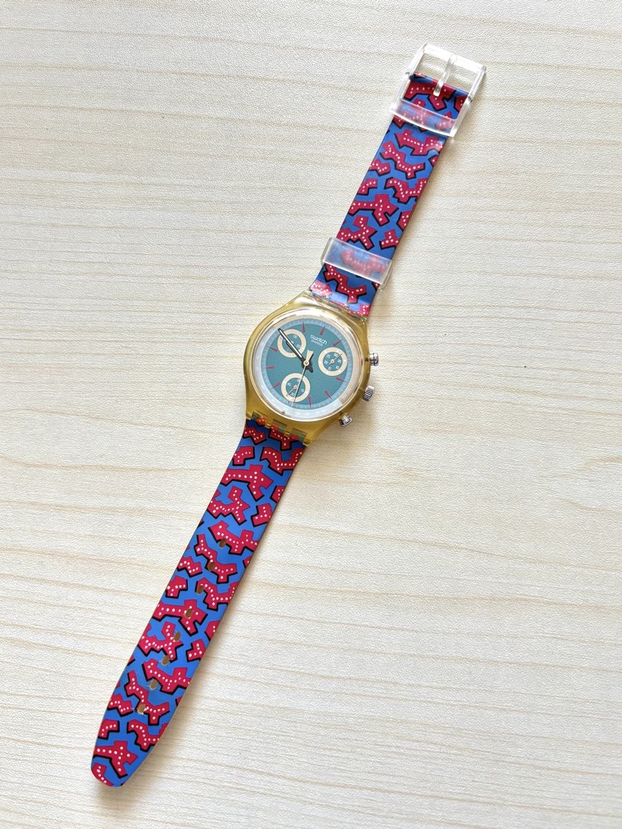 Swatch Uhren: Swatch Chronograph transparent mit Musterband  – Gebraucht aus Grenchen von chththl 1