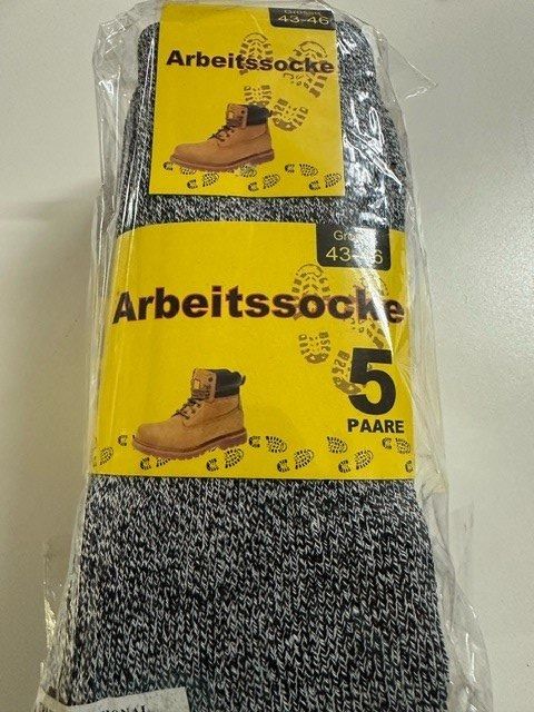 Socken: 5 PAAR AEBEITSSOCKEN ORIGINALVERPACKT GR. 43-46 – Neu und originalverpackt aus Ostermundigen von crazy-horse-1840