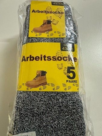 5 PAAR AEBEITSSOCKEN ORIGINALVERPACKT GR. 43-46