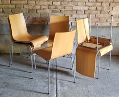 6x Stapelstühle Stahlrohrstühle Designklassiker von Meer AG