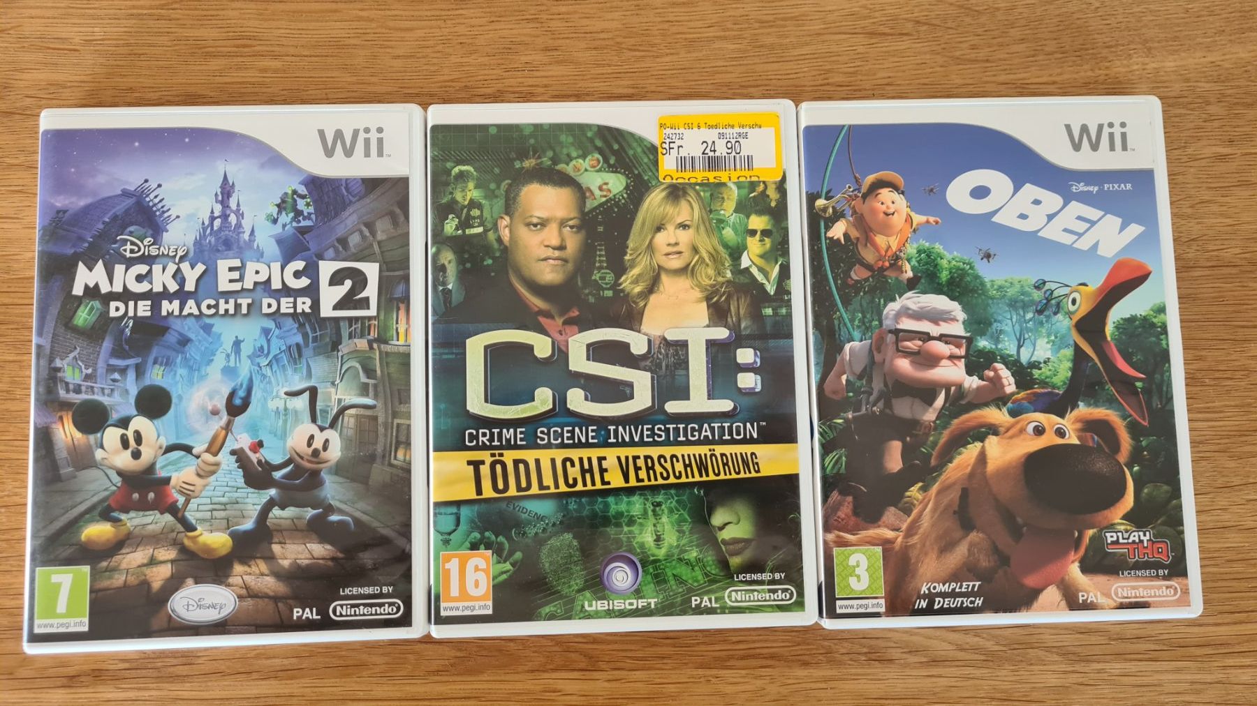Nintendo Giochi: 3 Nintendo Wii Spiele: CSI, Disney Micky Epic & Oben – Usato da Winterthur venduto da stufaphi