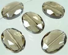 Glasperle Luxus, black diamond 16x12mm