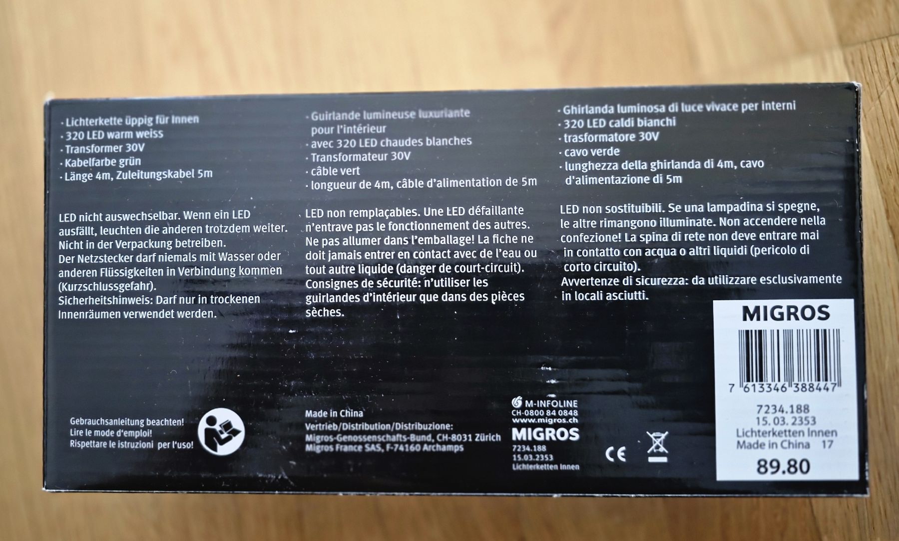 Migros Ghirlande e barre luminose: Noel Cluster Lichterkette 4m 320 LED warmweiss mit Timer, – Nuovo (secondo la descrizione) da Wetzikon ZH venduto da Prinzessin014 3