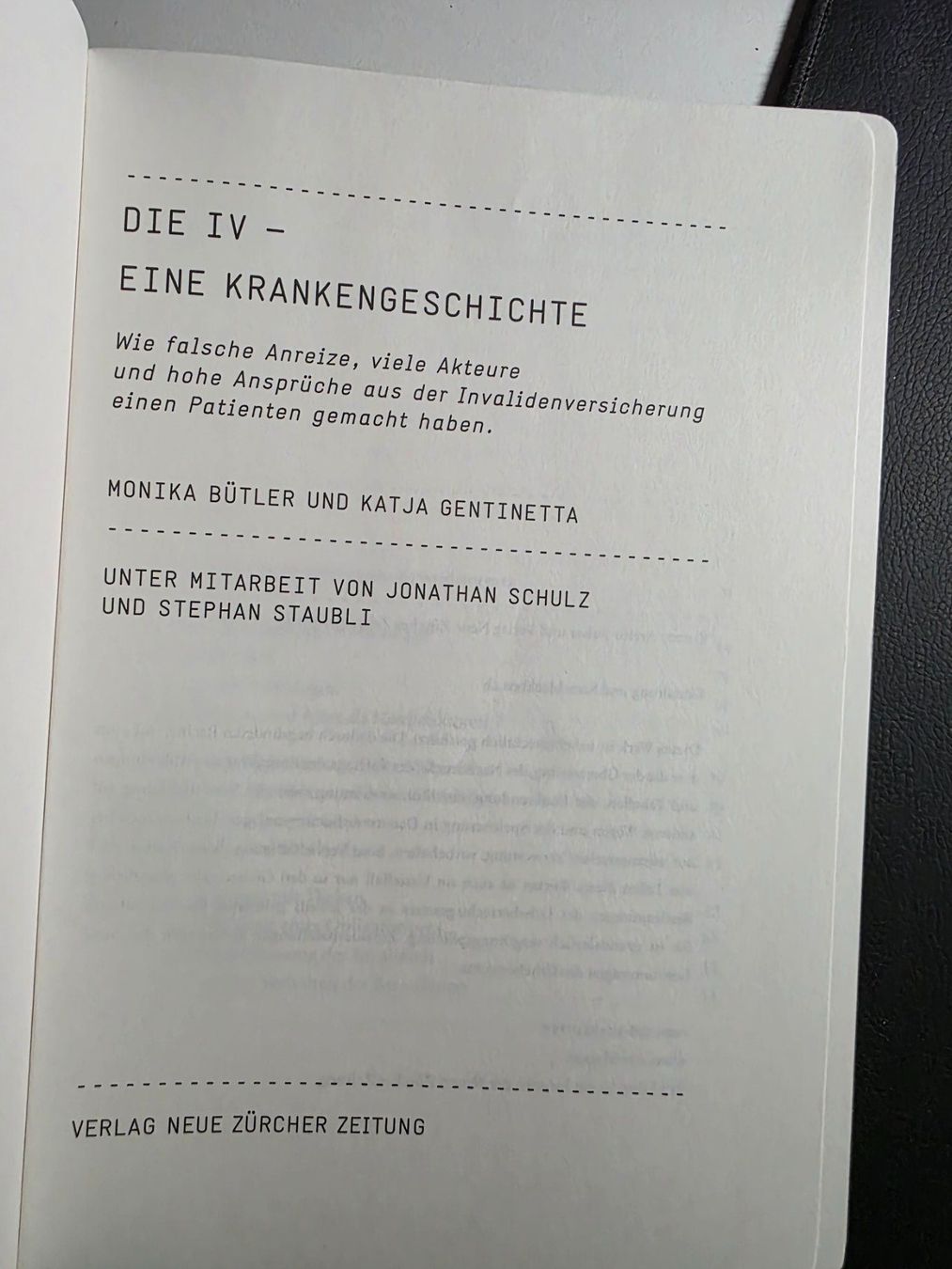 Bücher: Die IV - eine Krankengeschichte - NZZ 2007 – Gebraucht aus Walterswil BE von Lonitti 7