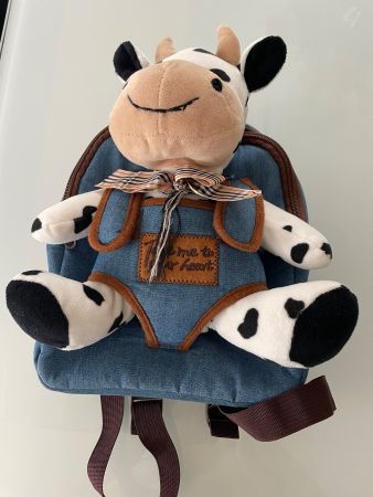 Kinderrucksäckli blau mit kuh ,zum wechsel ,
