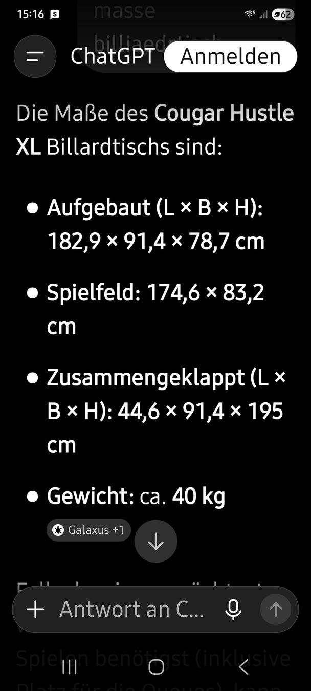 Cougar Tables de billard: Billardtisch aufklappbar von Cougar – D'occasion à Wiesendangen par fred1corner 5