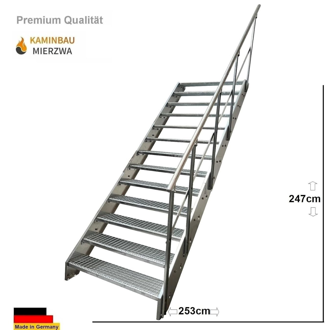 Sonstiges: Stahltreppe 13 Stufen+Geländer 80x247cm – Neu und originalverpackt aus Bottighofen von zaap 1