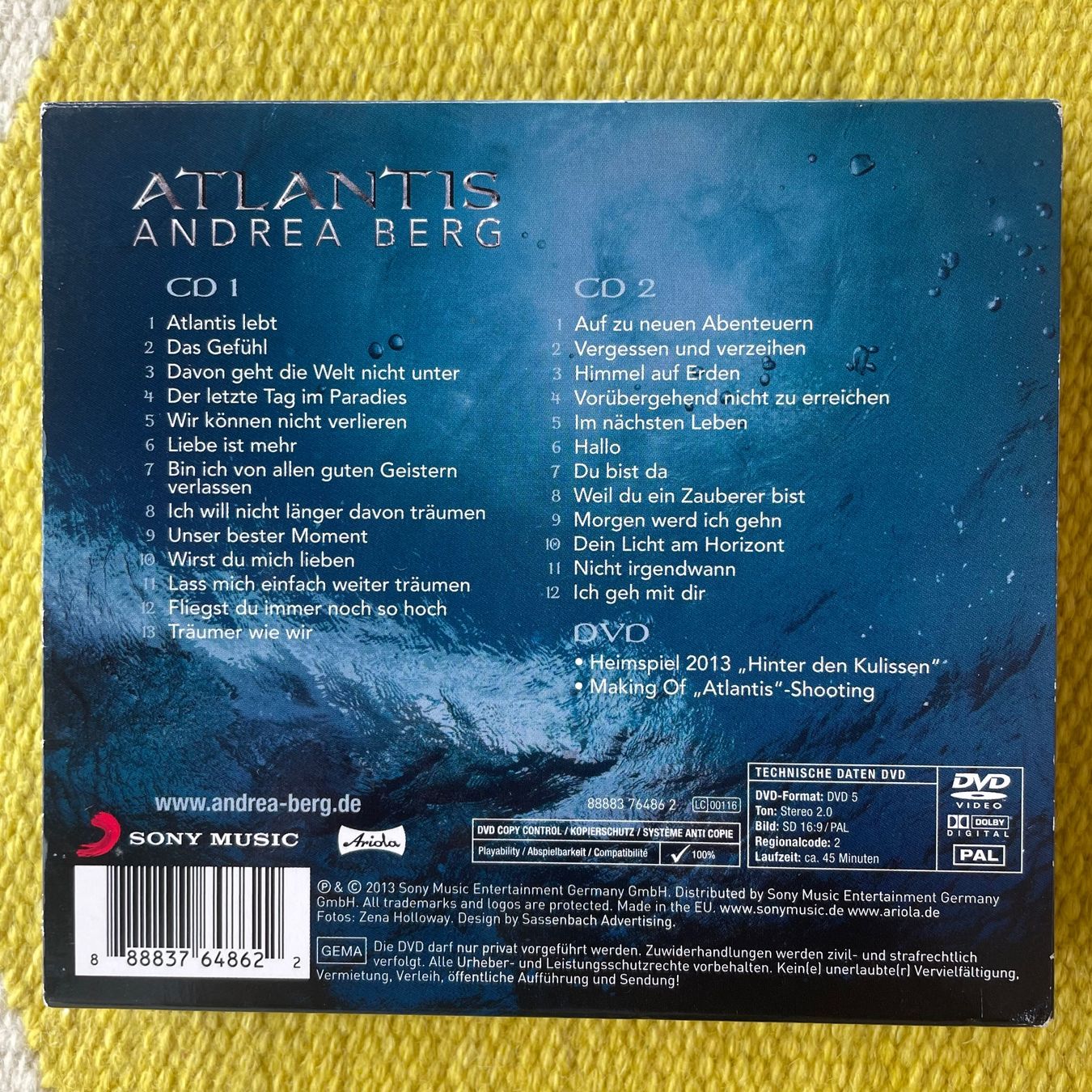 CD: ANDREA BERG-2CD+DVD ATLANTIS PREMIUM EDITION (DIGIPACK) – Usato da Rorschacherberg venduto da CD-Roli 2