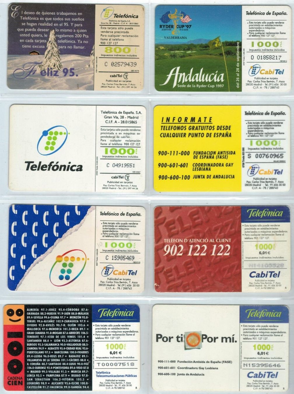 Cartes de téléphone: 8 Telefonkarten Spanien – D'occasion à Zürich par Tolima194 1