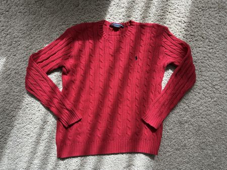 Polo Golf Ralph Lauren Strickpullover Zopf rot