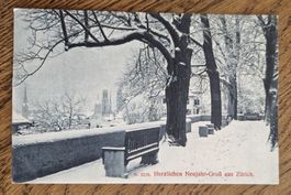 Neujahrsgruss aus Zürich 1921, n. Winterthur z. M.Riebser