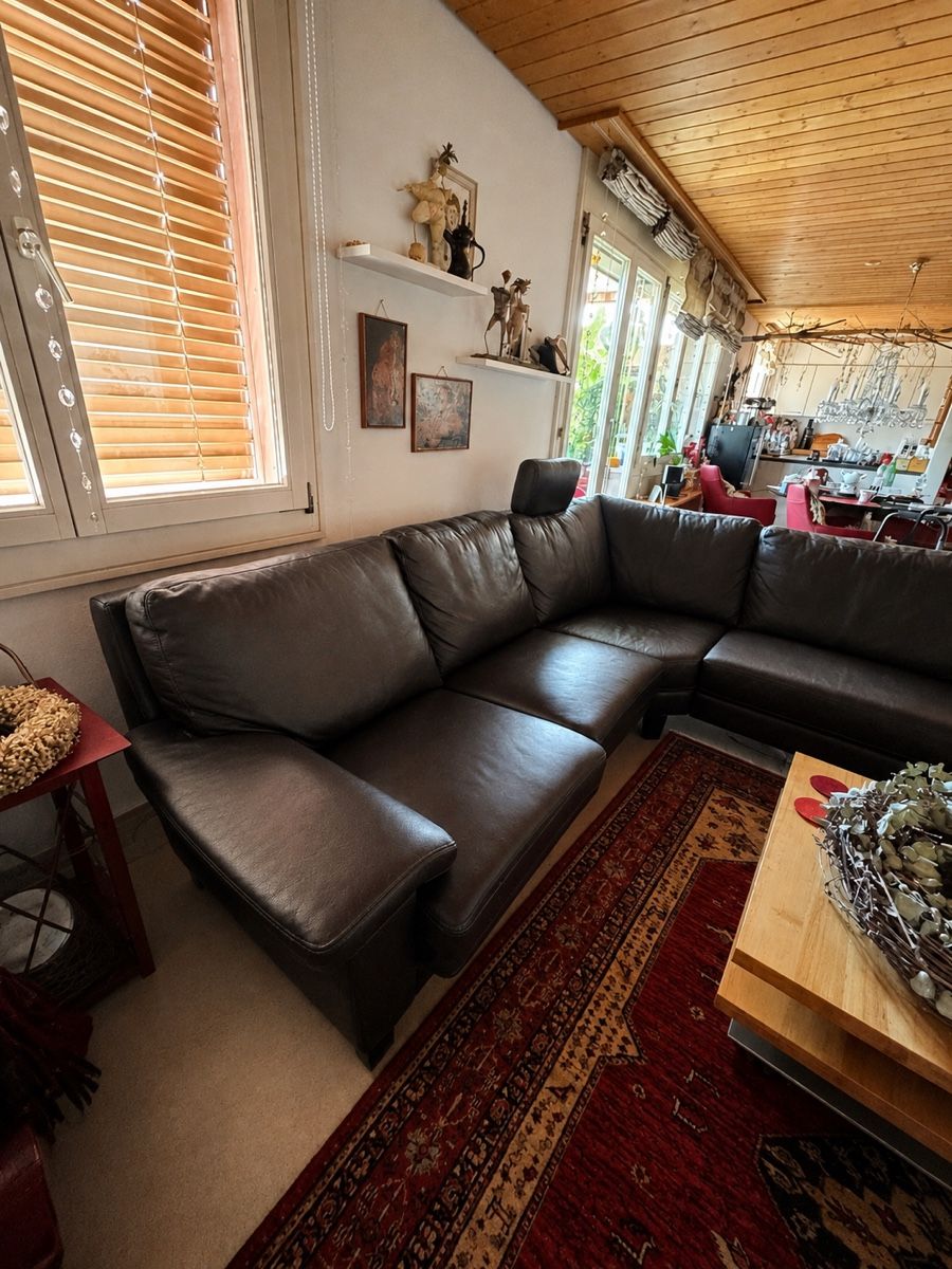 Divani: Hochwertiges Echtleder-Ecksofa in Dunkelbraun  – Usato da Hochfelden venduto da KiteBoy 1