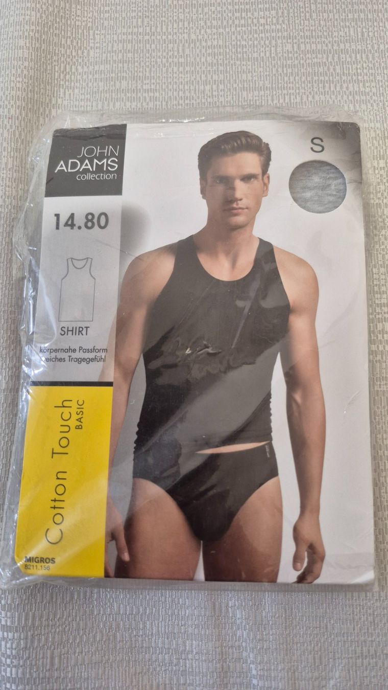 John Adams Unterwäsche: *** NEU Achselshirt  Grau in S *** Briefpost – Neu und originalverpackt aus Villars-sur-Glâne von snacks01