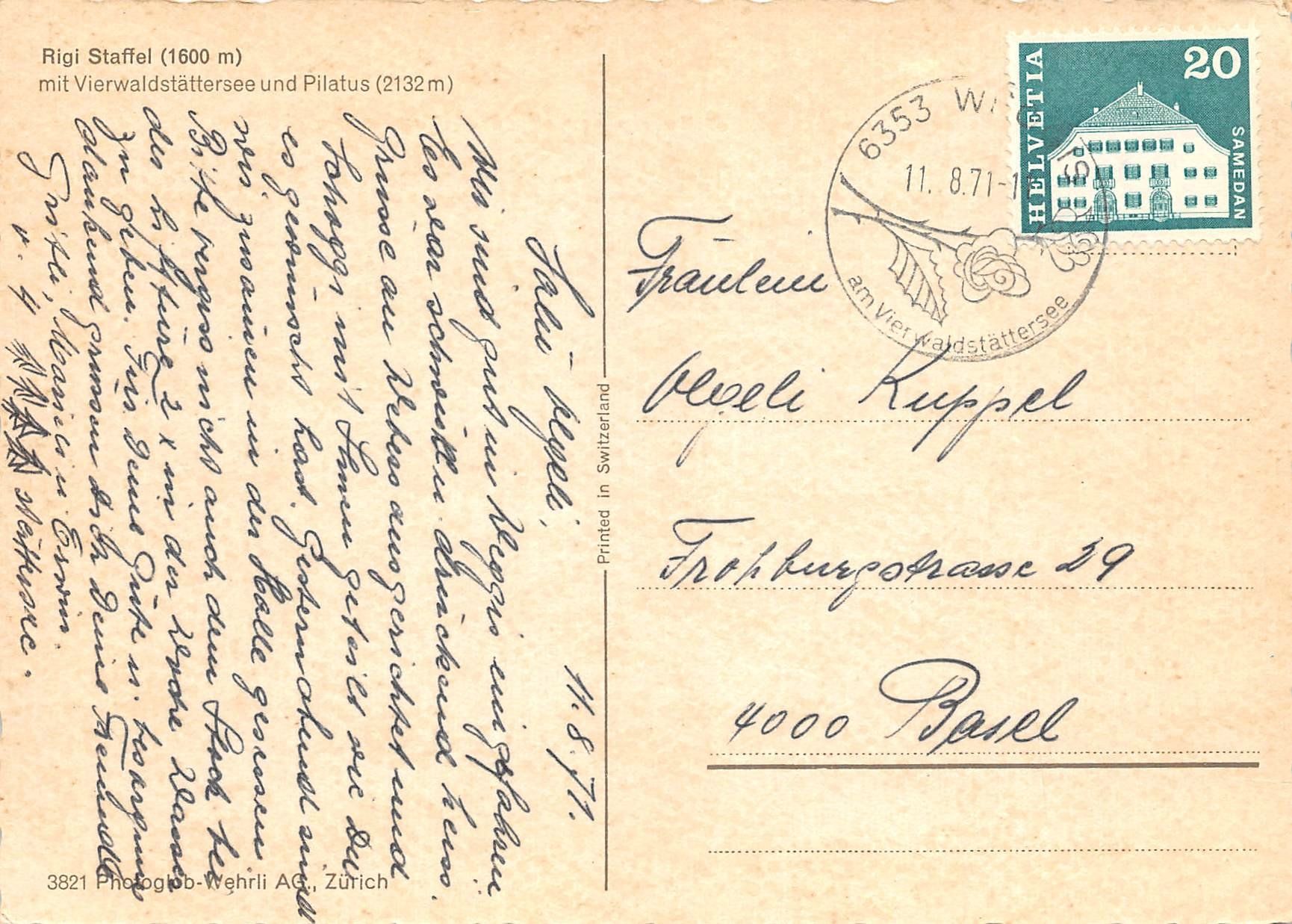 Cartoline postali: Rigi Staffel – Usato da Ottikon b.Kemptth. venduto da Neptun1974 1