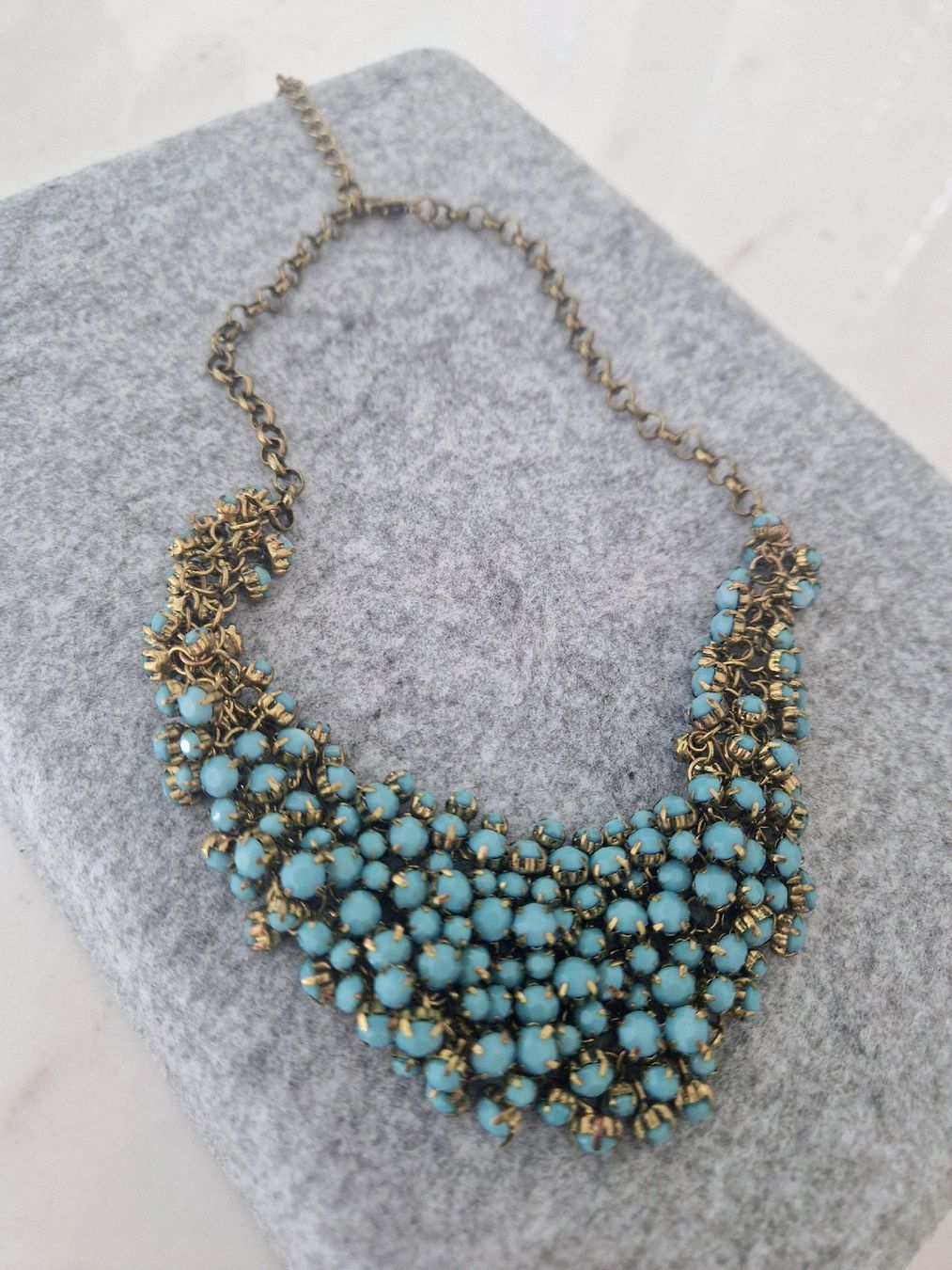 Catenine: ​Statement Halskette in Türkis & Bronze – Usato da Horgen venduto da akkohappyshopping 4