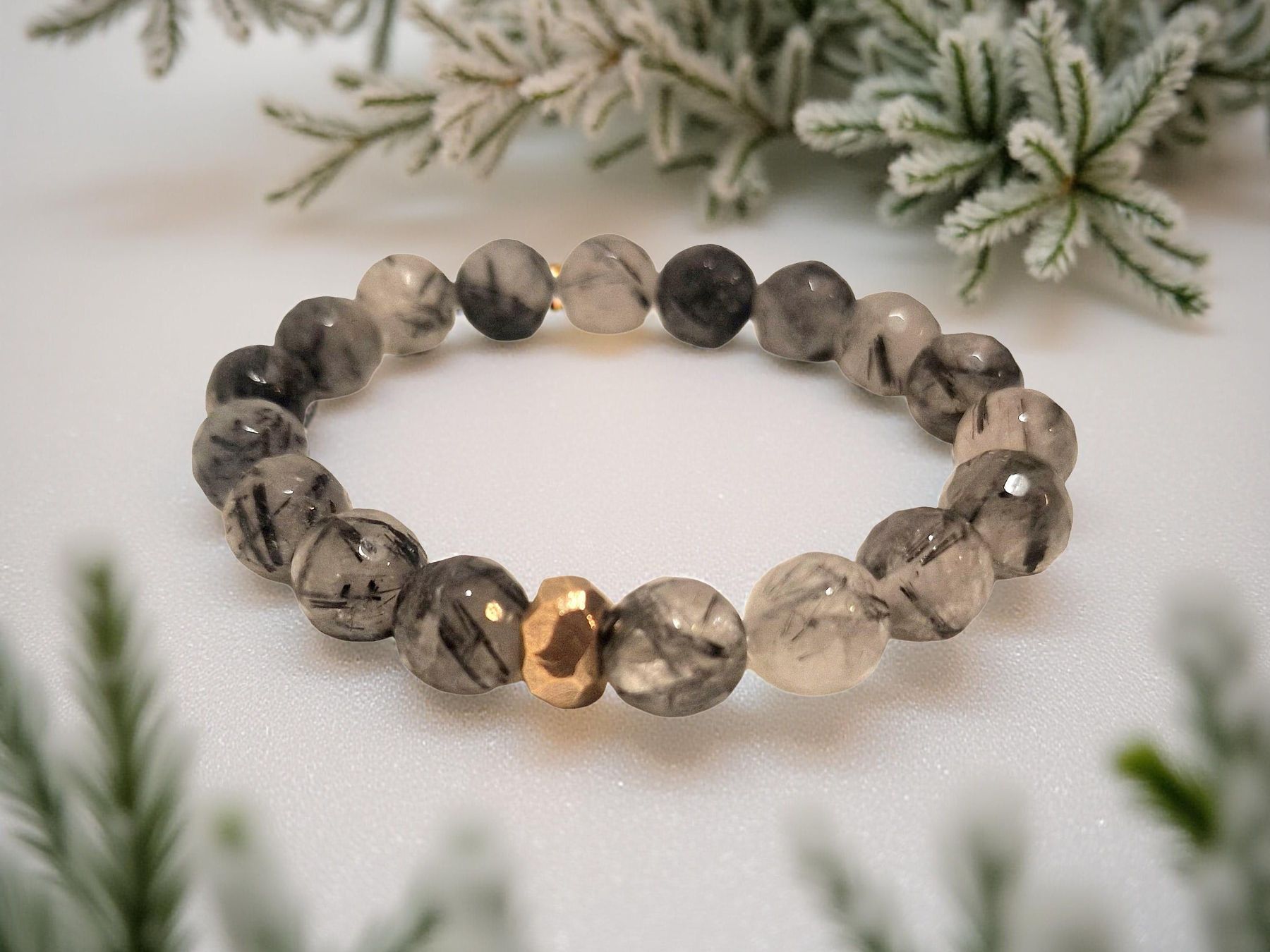 Bracciali & Braccialetti: Armband Rutilquarz & Bronze. 18cm. – Nuovo e nell'imballaggio originale da Aarau venduto da Schmuckhoehle_MD 2