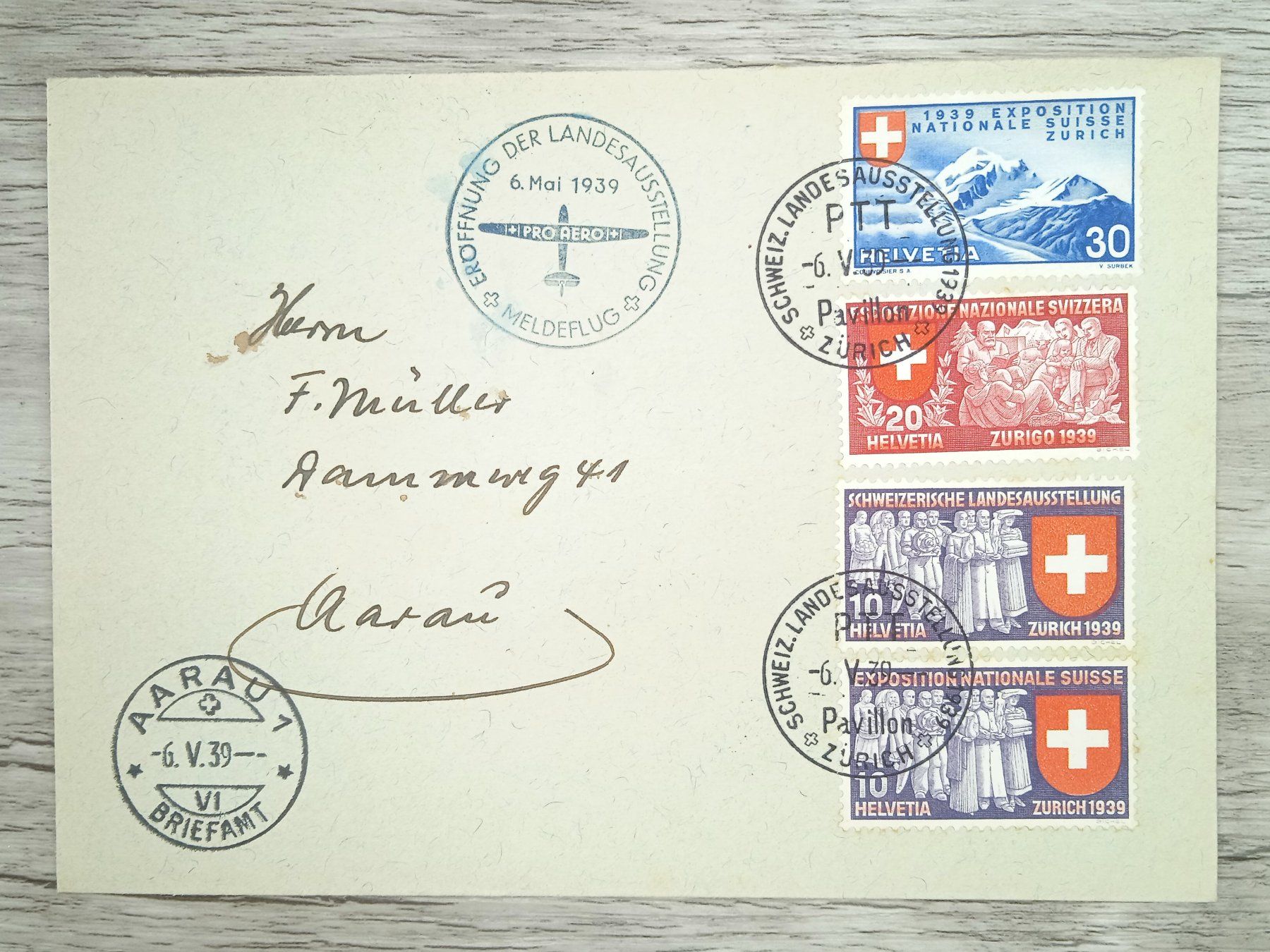 Tutti i francobolli: TR70 Enveloppe + Timbre Suisse 1939 – Usato da Cousset venduto da Patrick_Collections