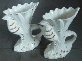 2 Porzellan.Vasen ca 40-45 cm