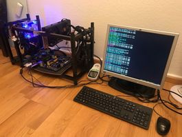 Mining rig TB250 + 1 GPU + 2 PSUs + 2 SSD + Frame