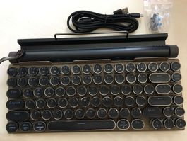Retro Bluetooth Tastatur mechanisch,  Top!