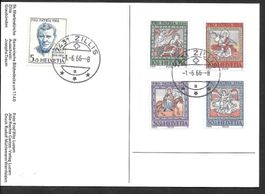 ET-Sonderkarte Pro Patria 1966 Serie B128-B132 ET Zillis