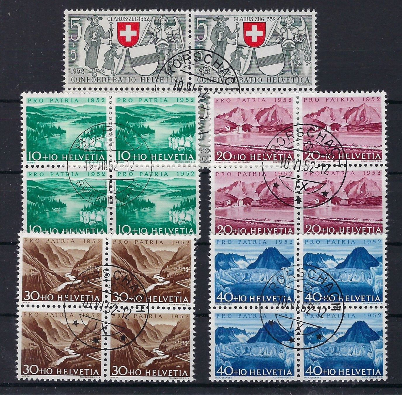 Tutti i francobolli: 1952 Pro Patria Viererblocks gestempelt  15965 – Usato da Lunden venduto da Animus999