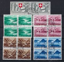 1952 Pro Patria Viererblocks gestempelt  15965