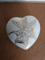 Herzdose Porzellan weiss gold 