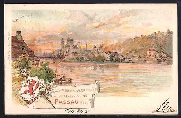 Cancelleria postale: Passau, 26. General-Versammlung des Alpe – Usato da Berlin venduto da bartko-reher