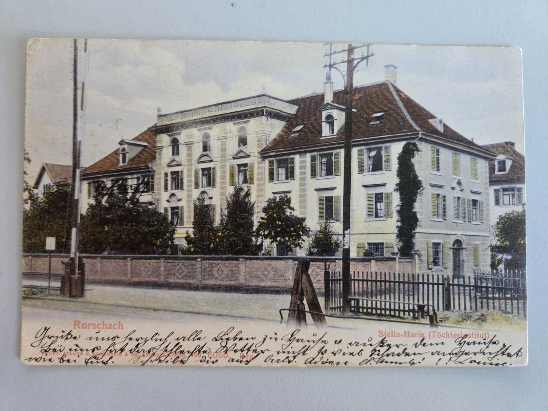 Ansichtskarten: Rorschach, Stella Maris, 1908, Eisenbahn, Barriere – Gebraucht aus Luzern von Kartenansicht