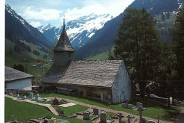 L'Etivaz Kirche Friedhof 1994, église cimetière