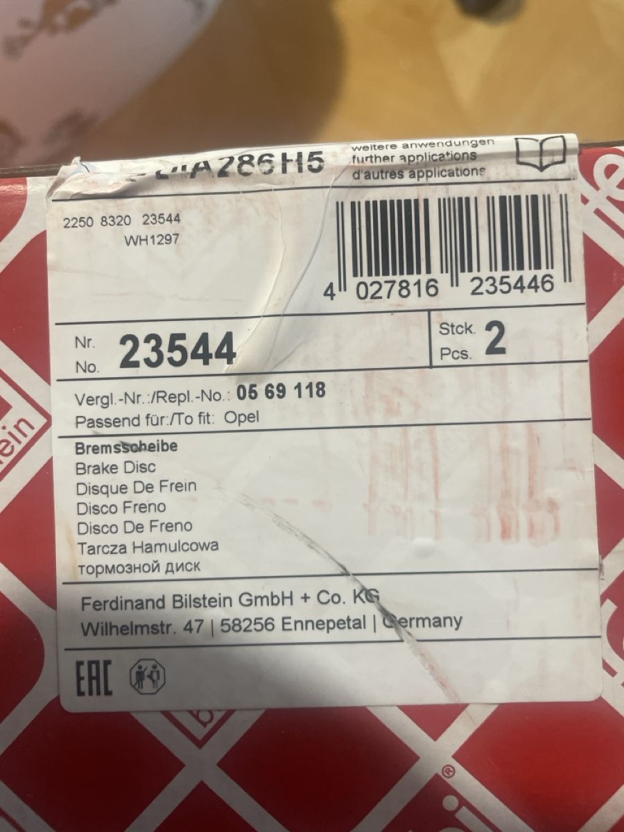 Saab Tutti pezzi di ricambio auto: Disque de frein Febi Bilstein 23544 – Nuovo e nell'imballaggio originale da Les Bayards venduto da Kreuch