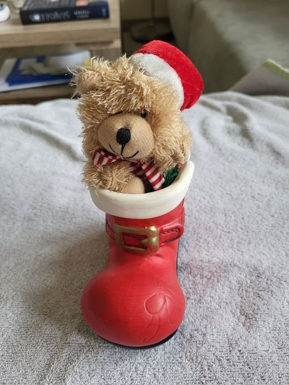 Weihnachtsdeko Bär im Stiefel Kaufen auf Ricardo