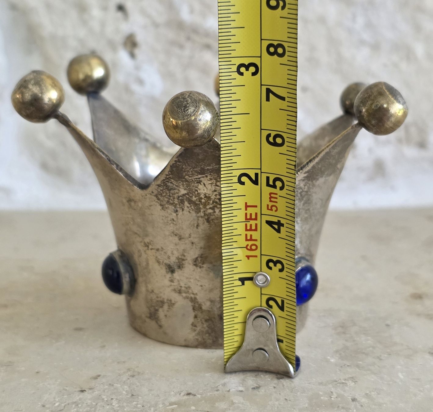 Bougeoirs: Kronen Kerzenhalter mit Steinen, Metall – D'occasion à Rheinsulz par Gilea 3