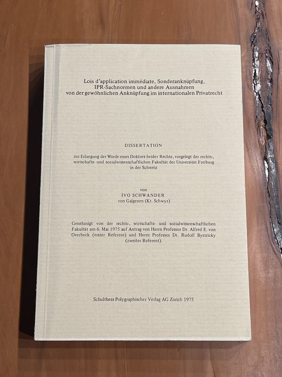 Libri: Dissertation Ivo Schwander, Lois d‘application immédiate – Nuovo (secondo la descrizione) da Volketswil venduto da doughboy