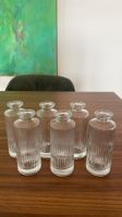6 Glasvasen geriffelt klein