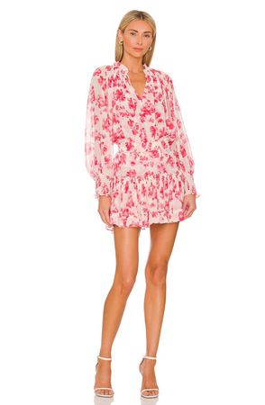 MISA Los Angeles Skirt and Top / Revolve Set with Roses