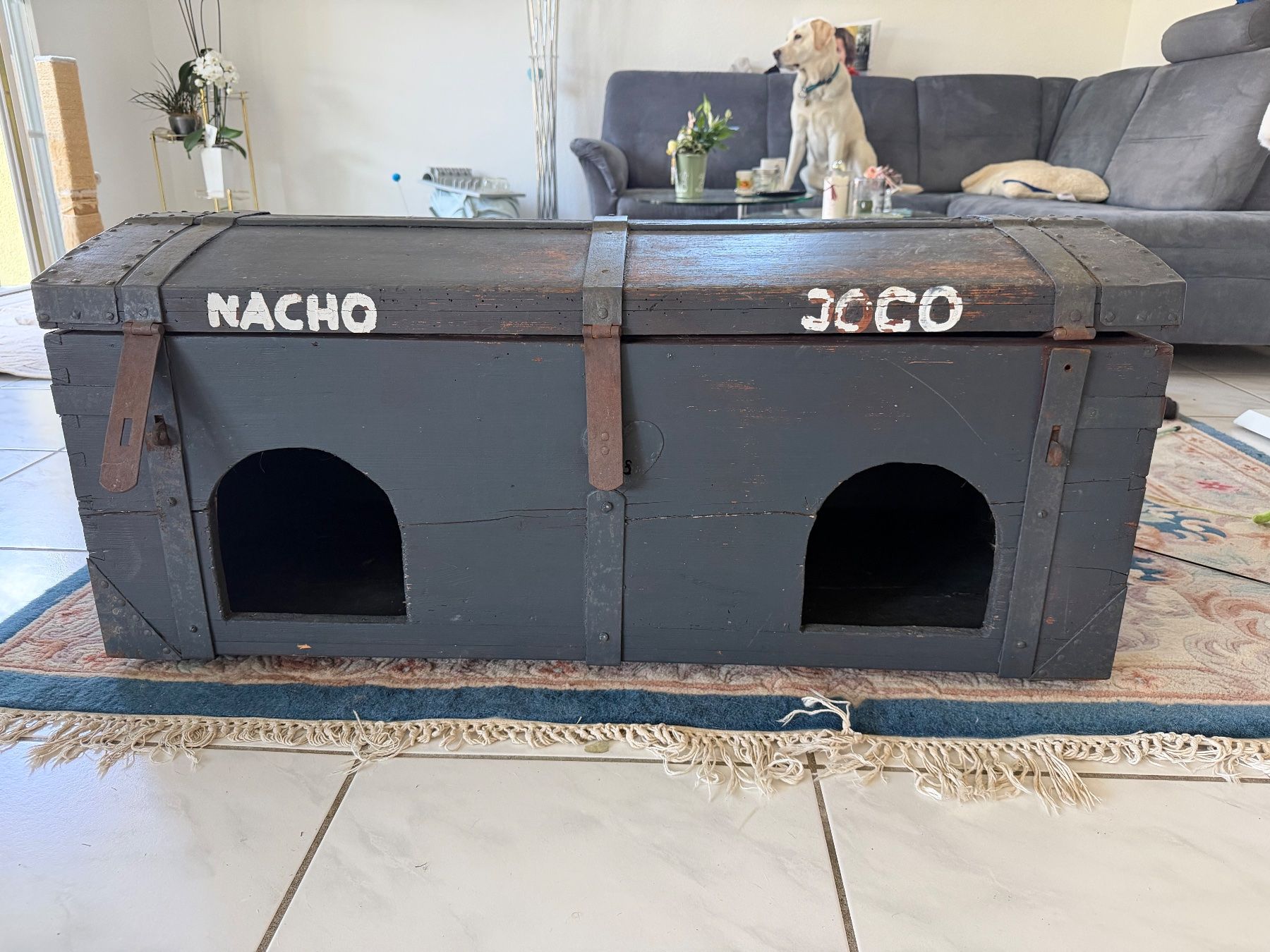 Cassapanche: Antike Truhe / Katzenhaus "Nacho & Coco", Unikat! – Usato da Worben venduto da Gin2020