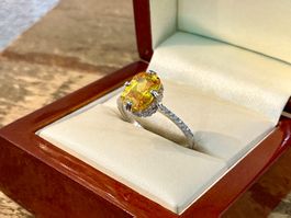 SEHR SCHÖNER RING MIT SCHMUCKSTEINE GESTEMPELT 925, GR.58