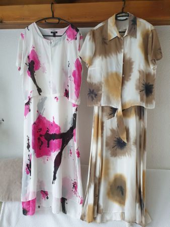 1 langes Sommerkleid mit kurzarm Jäckchen   44 / L