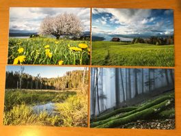 4x Postkarten Landschaften im Bezirk Höfe