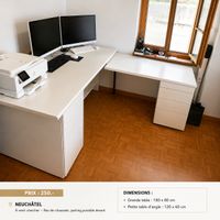 bureau d'angle professionnel avec deux caissons