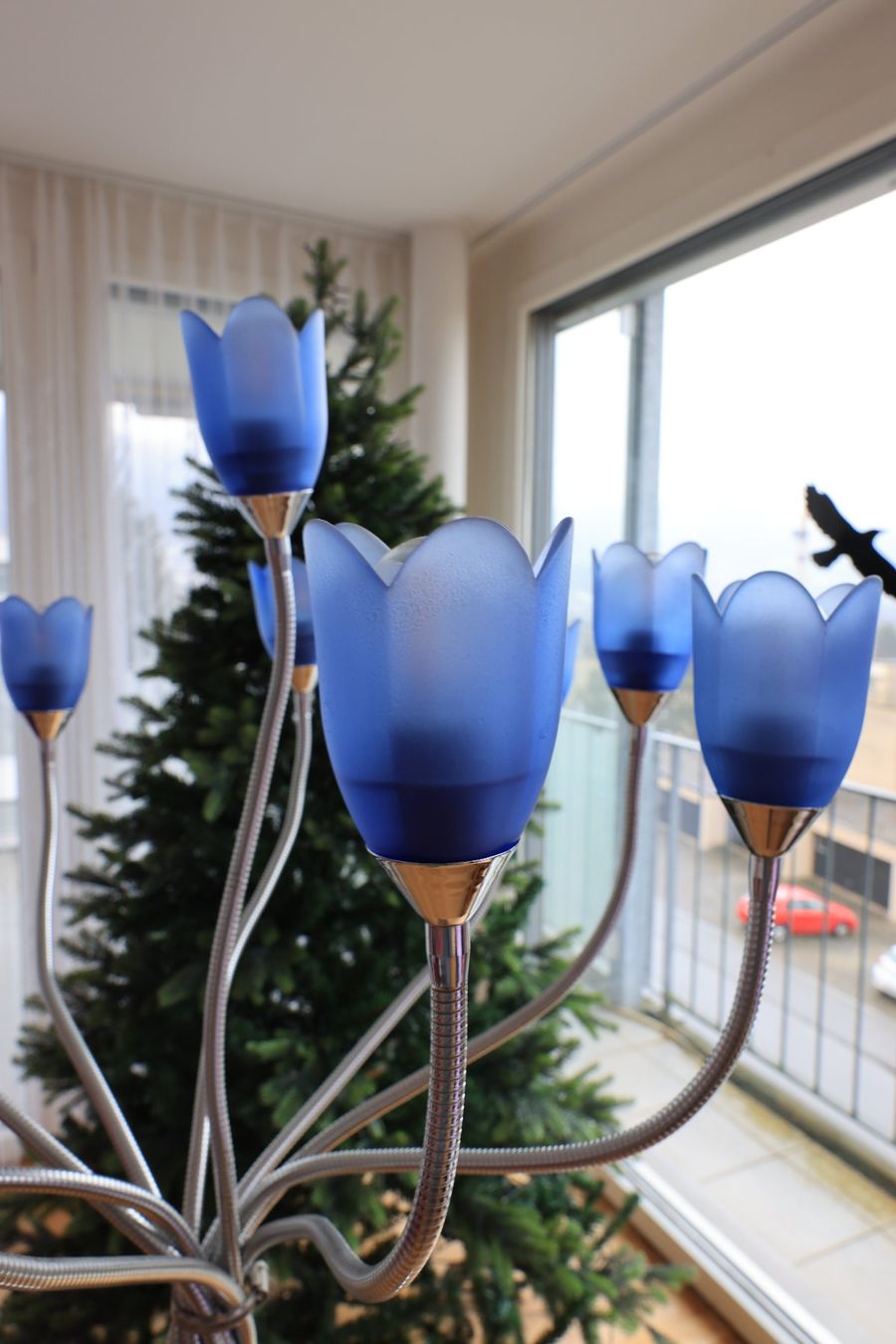 Lampen: Stehlampe im Tulpendesign blau mit Chrom – Gebraucht aus Adliswil von Making 5