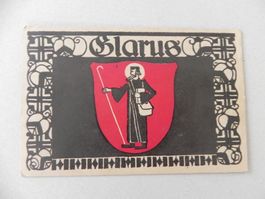 Karte Wappen Glarus GL Fridolin um 1920