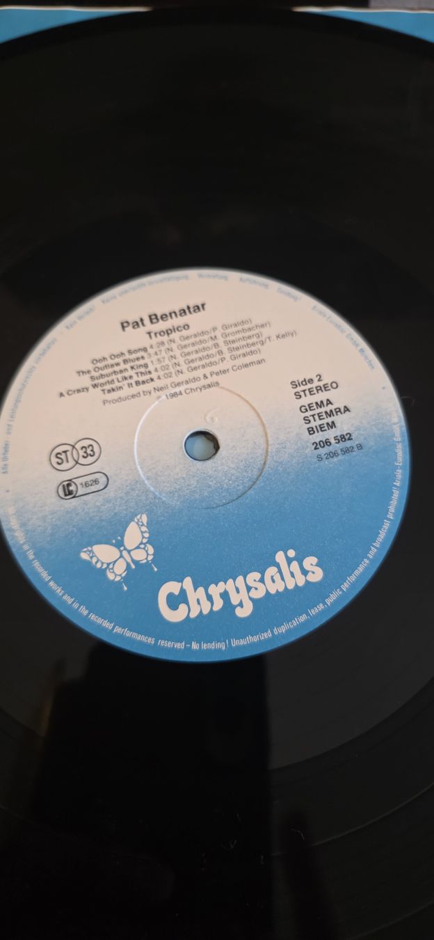 Dischi in vinile: Pat Benatar - Tropico 1984 Vg,Vg – Usato da Yvonand venduto da RF-VINYL 5