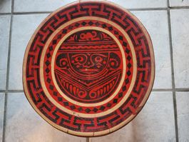 Peruanischer antiker gebärstuhl Peru holz hocker kunst