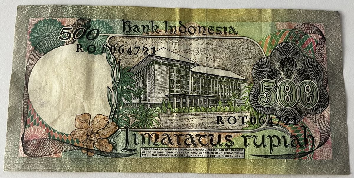 Banconote: Indonesien 500 Rupiah 1977 – Usato da Algetshausen venduto da Carrhard 1