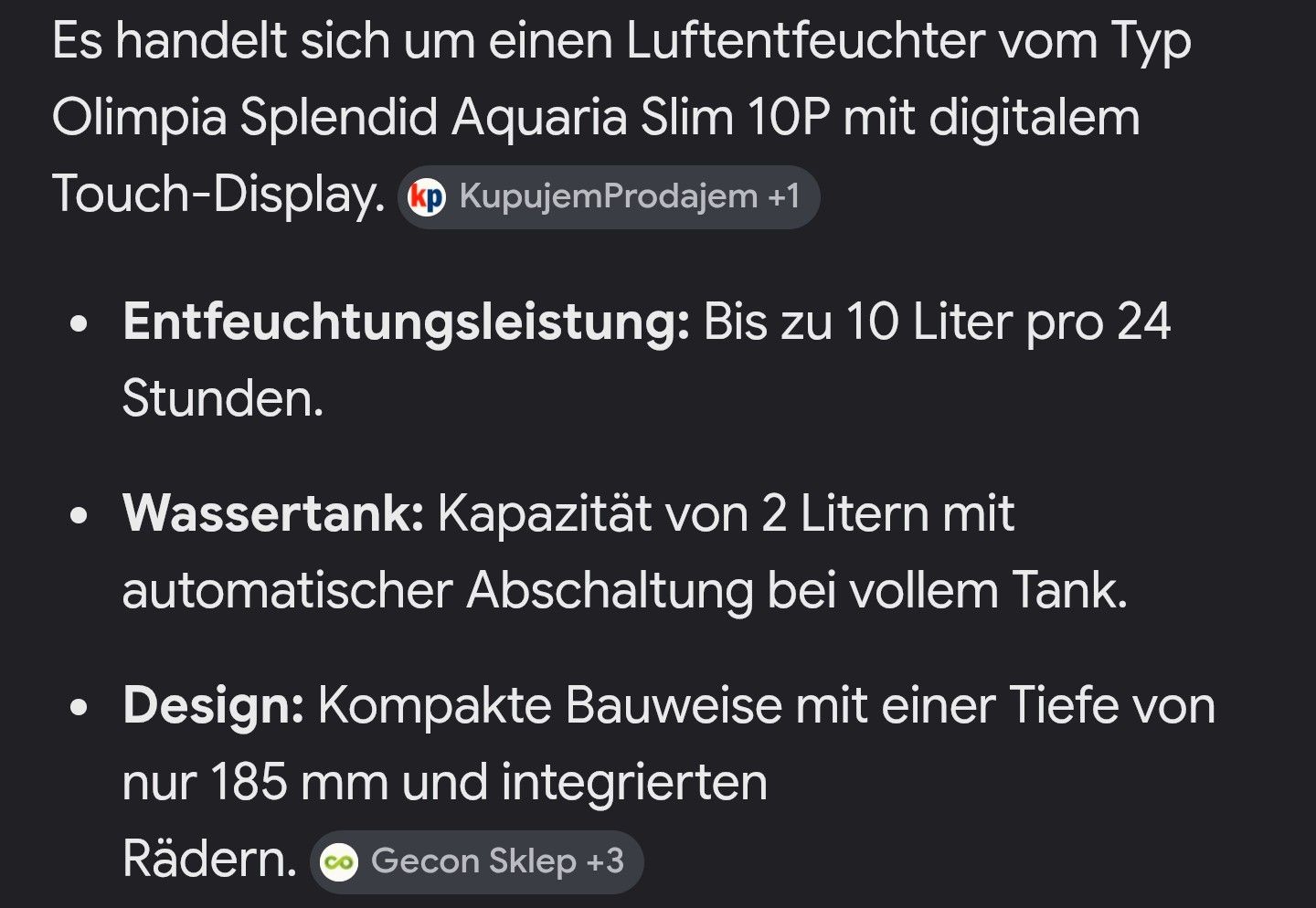 Luftentfeuchter: Luftentfeuchter OLIMPIA SPLENDID – Gebraucht aus Oberriet SG von stoopdario 2