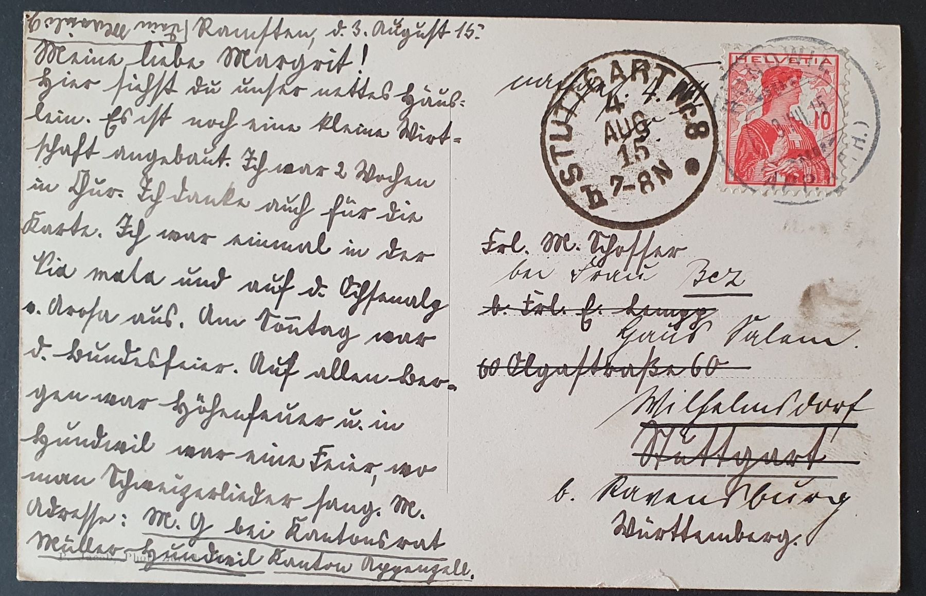 Cartoline postali: Ramstein - Hundwil 1915, Appenzell – Usato da Kreuzlingen venduto da Rschweiz1 1